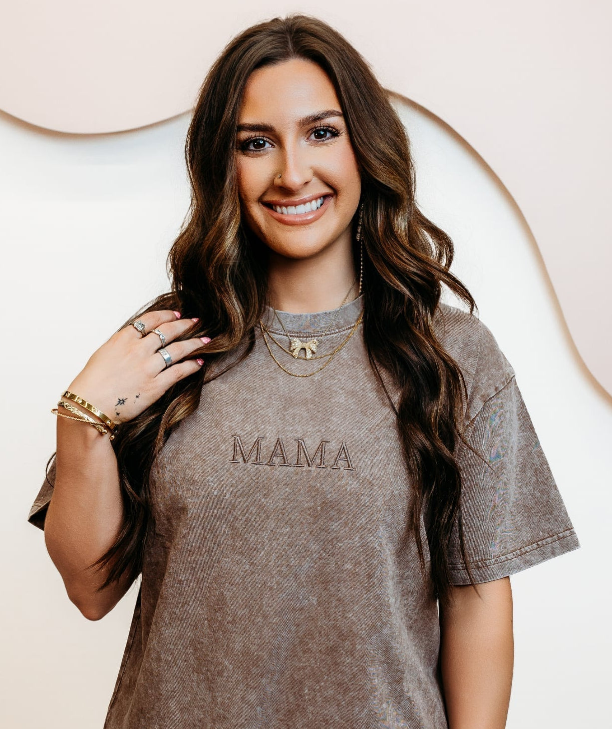 Embroidered Mama Oversized Tshirt – Sunset Apparel
